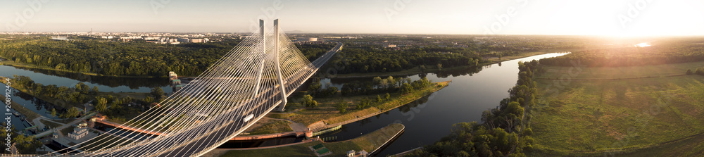 Obraz na płótnie Redzinski bridge in Wroclaw in Poland w salonie