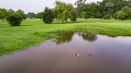 Poster - Drone view of a golf course