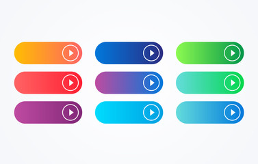 Wall Mural - colorful button set on white background. flat line gradient button collection. vector web element