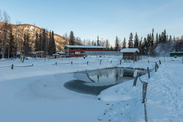 Chena Hot Spring on the top of mountain