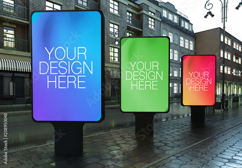 Download 3 Outdoor Kiosk Advertisements Mockup. Buy this stock ...