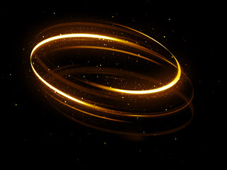 Wall Mural - Glow effect. Ribbon glint. Abstract rotational border lines. Power energy. LED glare tape. .Luminous shining neon lights cosmic abstract frame. Magic design round whirl. Swirl trail effect.