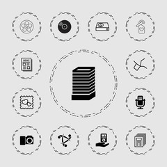 Wall Mural - collection of 13 media filled and outline icons