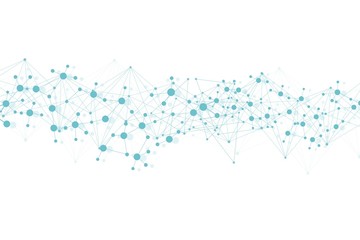 Wall Mural - science network pattern, connecting lines and dots. global network connection vector
