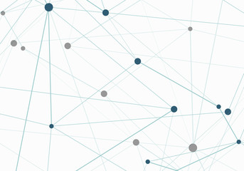 Abstract mess network design. Futuristic connected dots and lines molecular pattern. Vector background