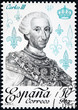 stamp printed by Spain shows image portrait of King Carlos III