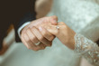 © Anucha - The couple holding hands together. They had a wedding rings wear their fingers.