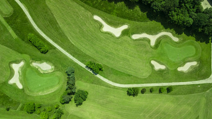 Poster - Drone view of a golf course