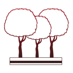 Sticker - Trees on ground vector illustration graphic design