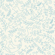 © Ludaiv - Seamless pattern with blue spring birds and branches