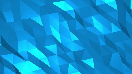 Wall Mural - abstract cg polygonal crystal surface. geometric poly blue triangles motion background.
