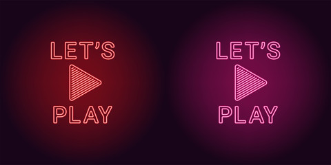 Sticker - Neon icon of Red and Pink Lets Play