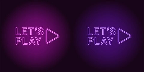 Sticker - Neon icon of Purple and Violet Lets Play