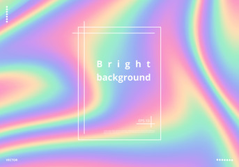 Bright holographic background with a foil texture. Multicolor rainbow vector illustration