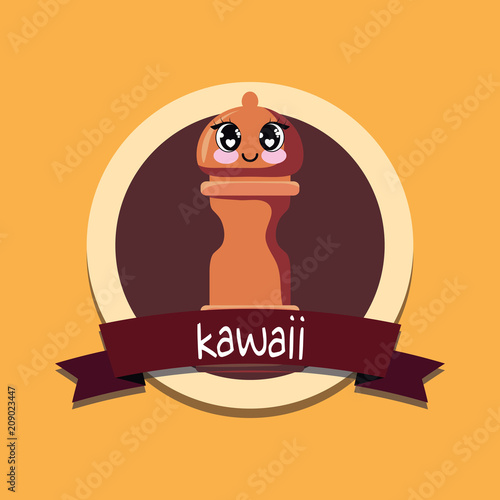 Fotografía emblem with kawaii pepper mill icon over yellow background, colorful design