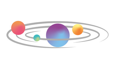 Sticker - space planets orbiting isolated icon vector illustration design