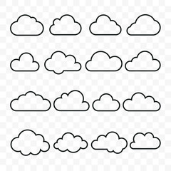 Clouds line art vector web icons