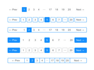 Pagination bar vector page navigation web buttons