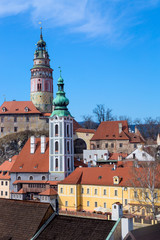 Wall Mural - Old Town of Cesky Krumlov in South Bohemia, Czech Republic with blue sky. UNESCO World heritage Site and famous place for tourism