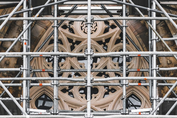 Detail of the Gothic church for restoration