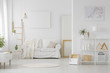Simple white living room interior