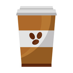 Sticker - coffee in takeaway cup seeds image vector illustration