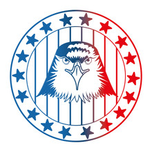 American Eagle Usa Flag Emblem Vector Illustration Gradient Design