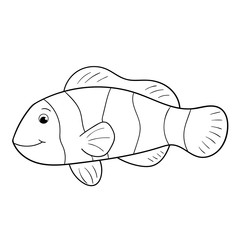 Wall Mural - Coloring page for children. Hand drawn Clown fish. Vector illustration