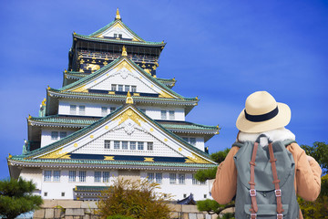 Wall Mural - Tourist is visiting Osaka Castle in Osaka city Japan.