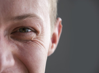 Portrait of a man with a smile and close.