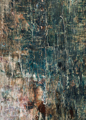 Wall Mural - Old weathered, faded and distressed grunge wooden background texture