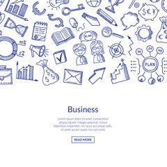 Wall Mural - vector business doodle icons background illustration