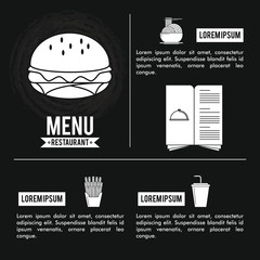 Poster - Restaurant menu cover with information vector illustration graphic design