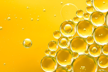 Wall Mural - golden yellow bubble oil, abstract background