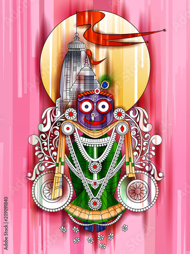Fotografie, Obraz Ratha Yatra of Lord Jagannath, Balabhadra and Subhadra on Chariot