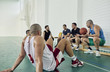 Basketball players during break