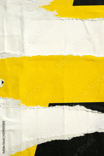 Fotografie, Obraz Old torn posters grunge creased crumpled paper texture background ripped backdro