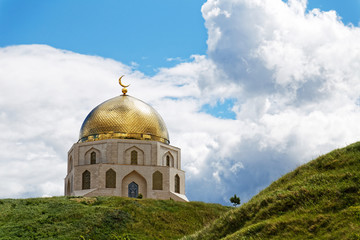 Memorial sign The adoption of Islam and Koran Museum in the ancient city Bolgar (Republic of Tatarstan of Russia).