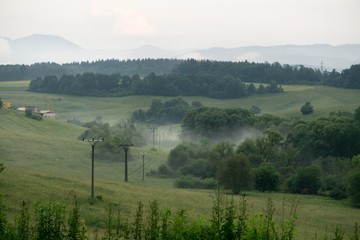 Electricity poles. Slovakia