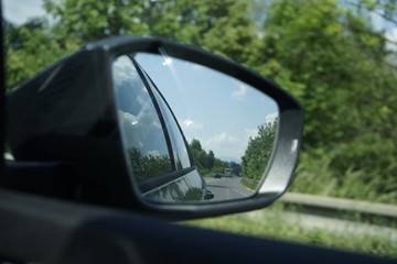 Rear car mirror. Slovakia