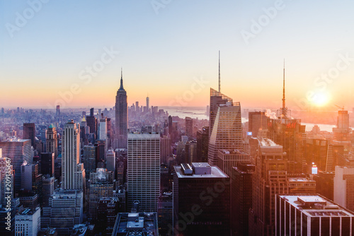 Zdjęcie XXL W centrum widok NYC przy zmierzchem
