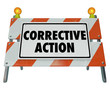 © iQoncept - Corrective Action Repair Fix Problem Barricade Sign Words 3d Render Illustration