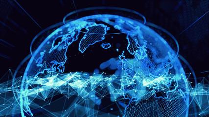Wall Mural - Global communication network concept.