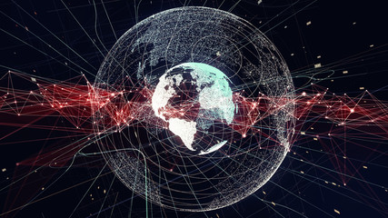 Wall Mural - Global communication network concept.