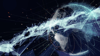 Aufkleber - Global communication network concept.