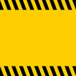 Black and yellow warning line striped square title background, vector sign background for warning notifications, template important messages