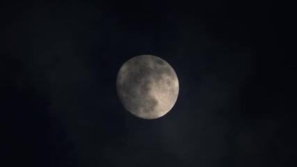 Wall Mural - Big full moon cloud movement in 4K 