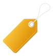 Realistic discount yellow tag for sale promotion. Vector vintage label template.