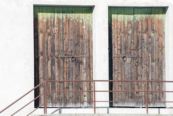 Old peeling doors