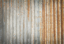 Old Zinc Texture Background, Rusty On Galvanized Metal Surface.